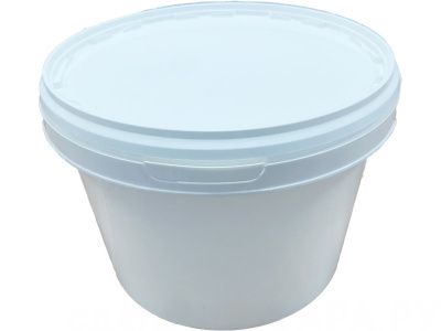 Ведро 3л круглое, с пластиковой ручкой, с белой крышкой, код: 36249