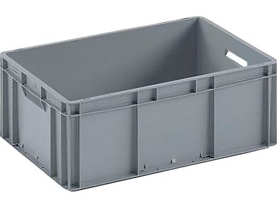 Ящик сплошной 600×400×220 мм, объем 44 л., арт.: ЕС 6422.1, серый, код: 15345