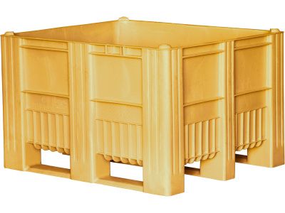 BoxPallet 1200x1000x740 мм сплошной на полозьях желтый, арт. C-Box 1210 S (740) желтый, код: 20440