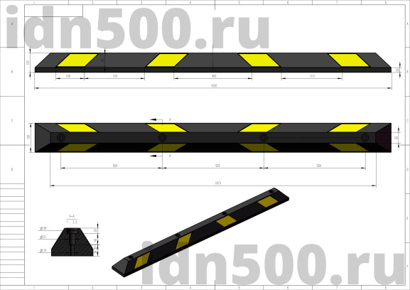 КР-1,83 Колесоотбойник резиновый цельный в точку Китай