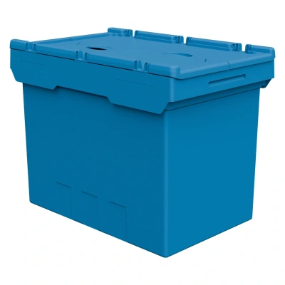 Вкладываемый контейнер INSTORE KV-6442 600х400х420 мм голубой со сплошным дном и распашной крышкой