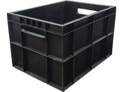 Ящик сплошной 400×300×260 мм, объем 25 л., арт.: 303, чёрный, код: 00408