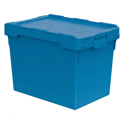 Вкладываемый контейнер INSTORE KV-6442.1 600х400х420 мм голубой со сплошным дном и распашной крышкой