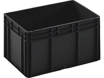 Ящик сплошной 600×400×320 мм, объем 63 л., арт.: ЕС 6432.2 R, чёрный, код: 24831
