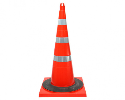 Конус сигнальный с утяжелителем КС 3.10.0 (750 мм) оранжевый, 3 светоотражающие полосы для аэропортов