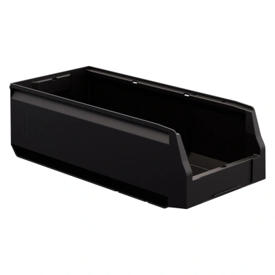 Складской лоток Logic Store 500х225х150 мм чёрный ЭКО с отверстиями для перегородок N2 (12.405.2)