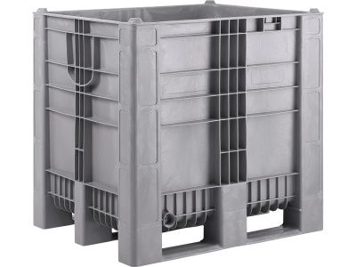BoxPallet 1200х1000х1140 сплошной, на 3-х полозьях, арт. C-Box 1210 S (1140) серый, код: 23857