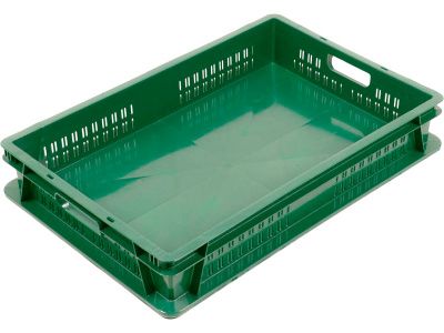 Ящик перфорированный 600×400×100, арт.: 6410-01, зелёный, код: 23650