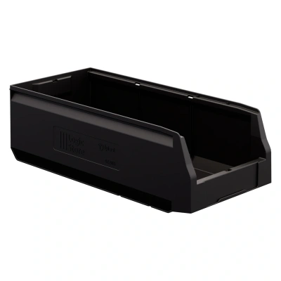 Складской лоток Logic Store 500х225х150 мм чёрный ЭКО с отверстиями для перегородок N1 (12.405.1)