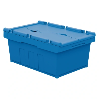 Вкладываемый контейнер INSTORE KVR-6422 600х400х245 мм голубой с усиленным дном и распашной крышкой