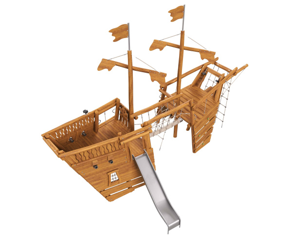 Игровой комплекс ARTWOOD «Корабль Венеция» с горкой и мачтами