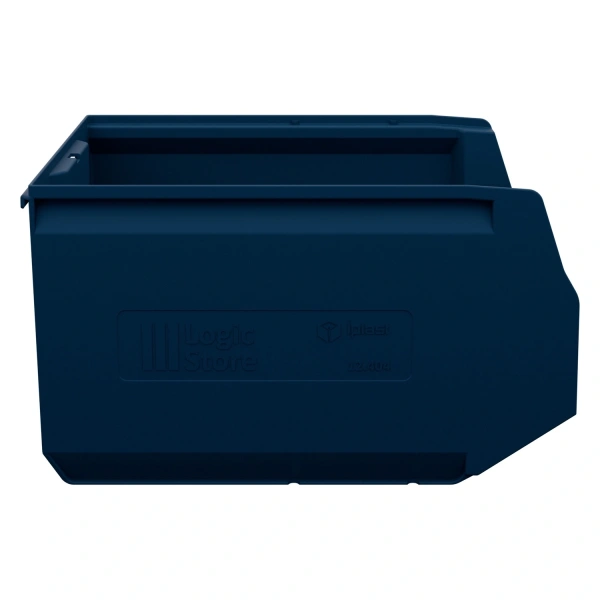 Складской лоток Logic Store 350x225x200 мм синий индиго с отверстиями для продольной перегородки