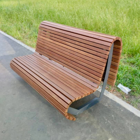 Скамейка стальная «Парабола» 3,0 м (3 опоры)