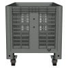 Большой контейнер 1200x800x920 мм iBOX светло-серый c перфорированными стенками и дном, на колёсах