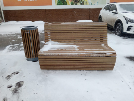 Скамейка стальная «Архимед» 5,5 м (4 опоры)