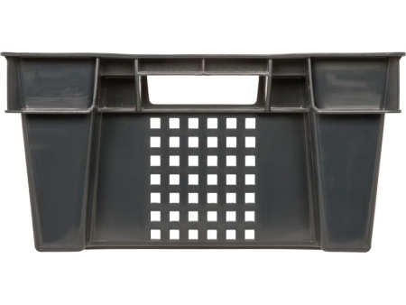 Ящик перфорированный 600×400×200, арт.: 102-1, объём 38, чёрный, код: 00346