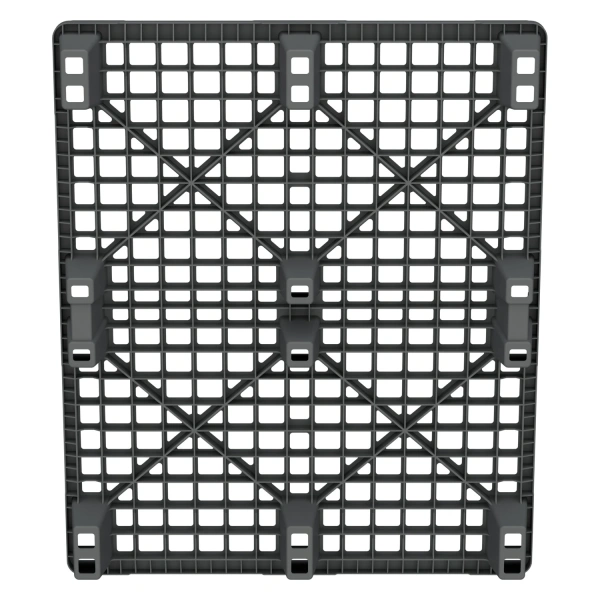 Пластиковый паллет 1200x1000x135 мм серый перфорированный на ножках с бортиком