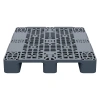 Пластиковый паллет 1200x1000x150 мм серый перфорированный на 2-х полозьях с бортиком
