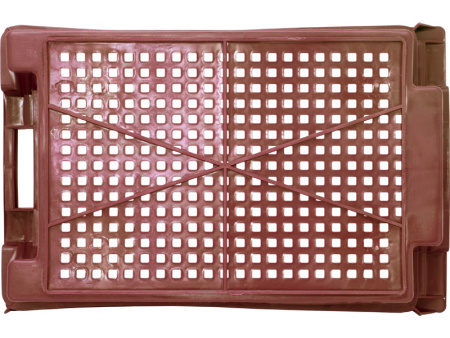 Ящик перфорированный 600×400×200, арт.: 102-У, объём 37, красный, код: 09228