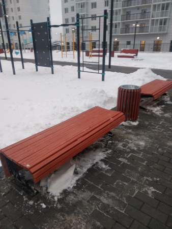 Скамейка стальная «Пифагор» без спинки 6,0 м