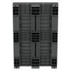 Пластиковый паллет 1200x800x160 мм серый перфорированный на 3-х полозьях с бортиком