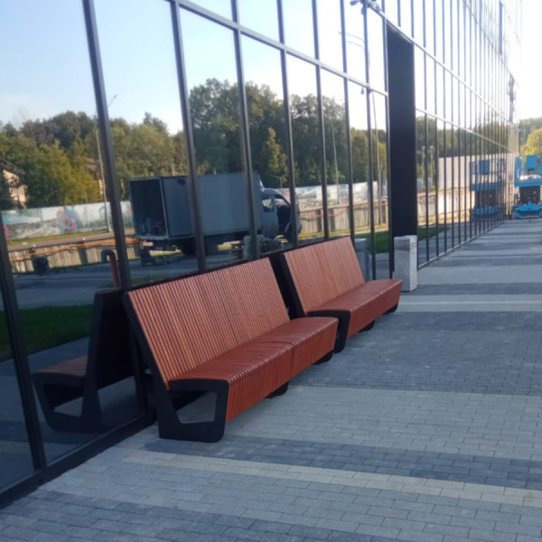 Скамейка стальная «Авиньон» 2,25 м (cосна)