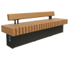 Скамейка стальная «Wood Bench» с USB-входами 3,0 м (две спинки)