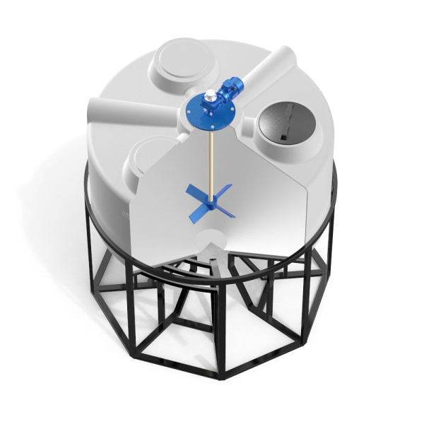 Емкость KV 3000 литров с лопастной мешалкой Белая