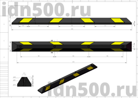 КР-1,83 Колесоотбойник резиновый цельный в точку Китай