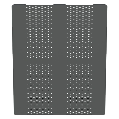 Пластиковый паллет 1200x1000x150 мм серый перфорированный на 3-х полозьях с бортиком