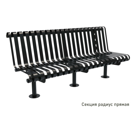 Скамейка стальная «Темп» Секция радиус внутренний