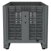 Большой контейнер 1200x800x800 мм iBOX серый c перфорированными стенками и дном, на полозьях