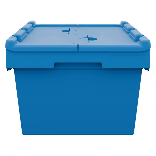 Вкладываемый контейнер INSTORE KV-6427 600х400х297 мм голубой со сплошным дном и распашной крышкой