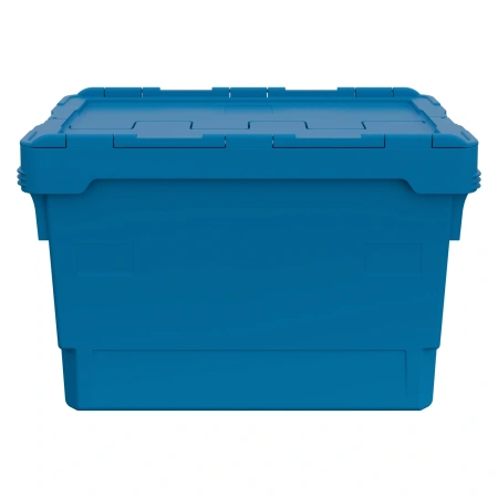 Вкладываемый контейнер INSTORE KV-6437 600х400х390 мм голубой со сплошным дном и распашной крышкой