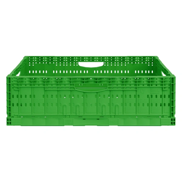Складной ящик FC-6418 600х400х180 мм салатовый перфорированный