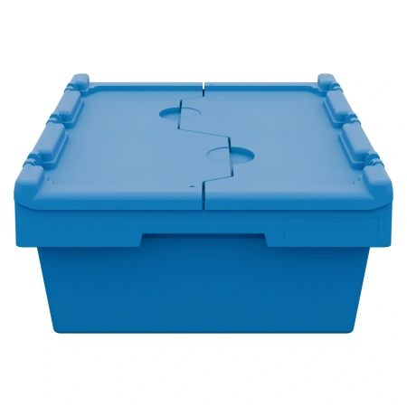 Вкладываемый контейнер INSTORE KV-6417 600х400х196 мм голубой со сплошным дном и распашной крышкой