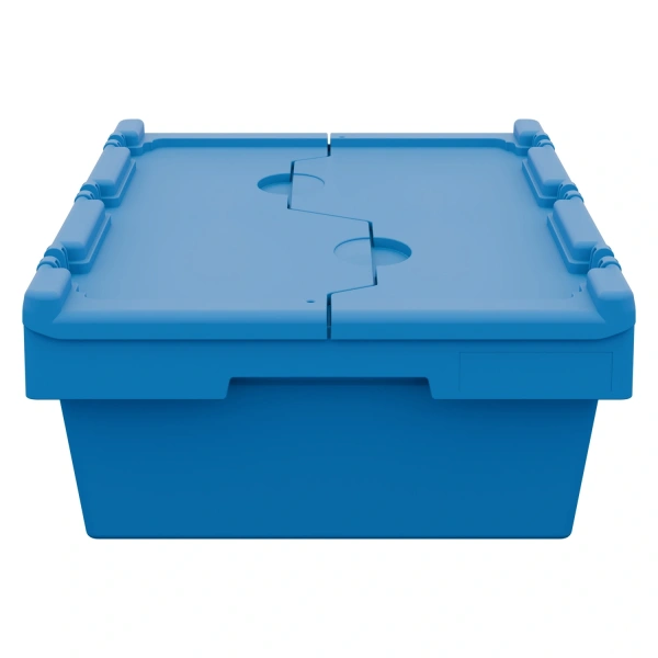 Вкладываемый контейнер INSTORE KV-6417 600х400х196 мм голубой со сплошным дном и распашной крышкой