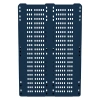 Пластиковый паллет 1200x800x150 мм синий индиго перфорированный на 3-х полозьях с бортиком