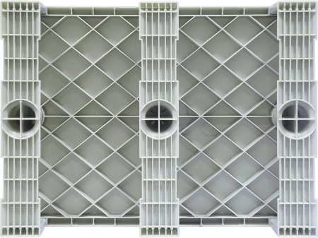 Паллет 800x600х150 сплошной, на 3-х полозьях, арт. TR 680 серый, код: 07878