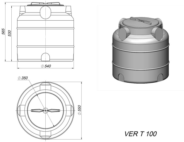 Емкость VER T 100 белая