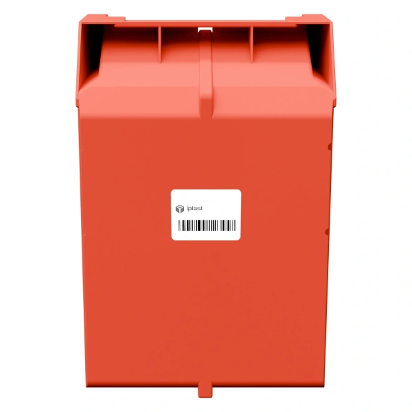 Складской лоток Logic Store 350х225х200 мм красный с отверст. для продольн. перегород. и накл. 100х70 мм