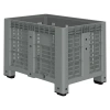 Большой контейнер 1200x800x800 мм iBOX светло-серый c перфорированными стенками и дном, на ножках
