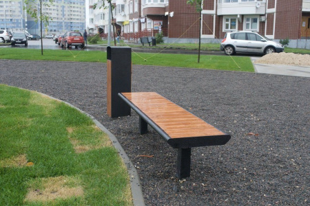 Скамейка стальная «Поло» без спинки 1,8 м