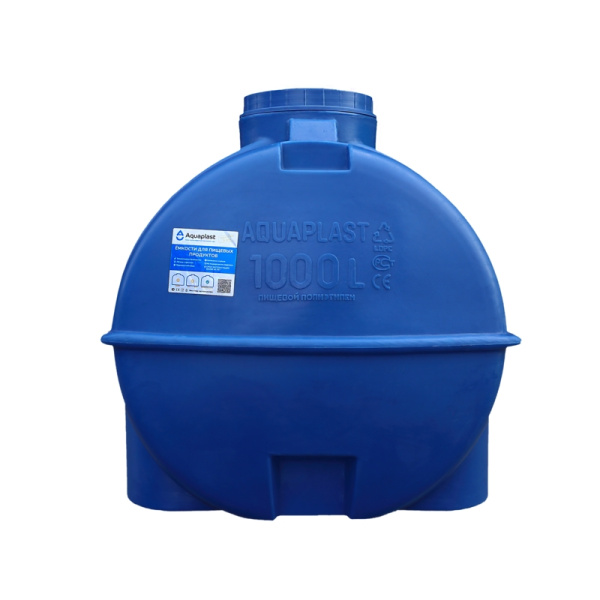 Овально-горизонтальная емкость Aquaplast 1000 л Синий