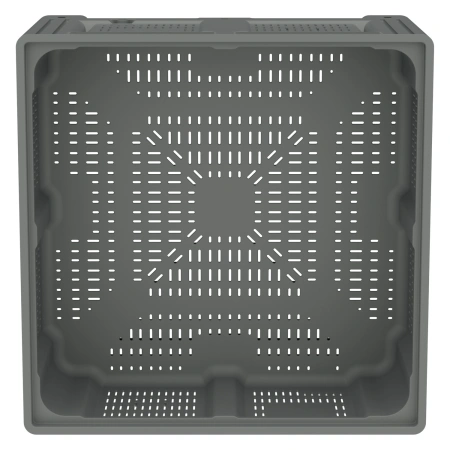 Большой контейнер 1130x1130x580 мм iBOX светло-серый c перфорированными стенками и дном, на ножках