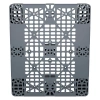 Пластиковый паллет 1200x1000x150 мм серый перфорированный на 2-х полозьях с бортиком