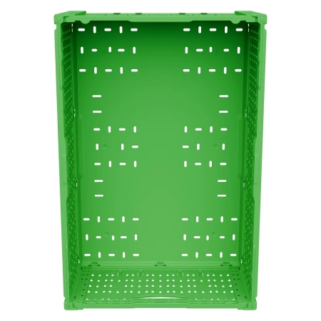 Складной ящик FC-6422 600х400х220 мм салатовый перфорированный