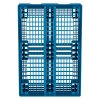 Пластиковый паллет 1210x810x150 мм голубой перфорированный на 6-ти полозьях с бортиком