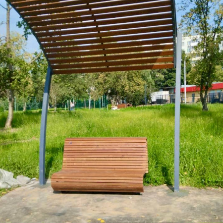 Скамейка стальная «Парабола» 3,0 м (3 опоры)