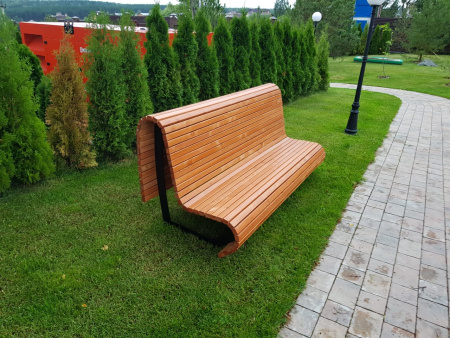 Скамейка стальная «Парабола» 3,0 м (3 опоры)